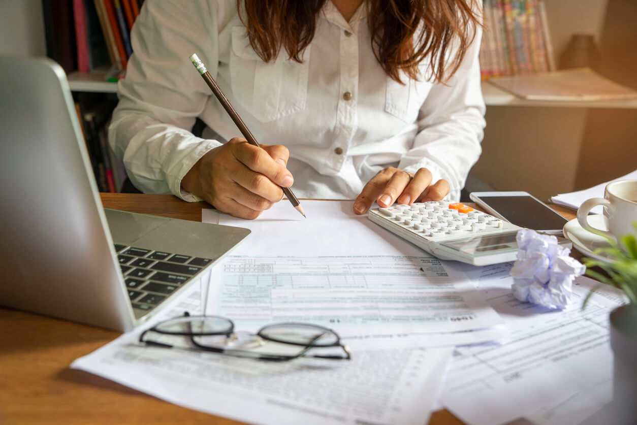 accountant calculating a tax debt